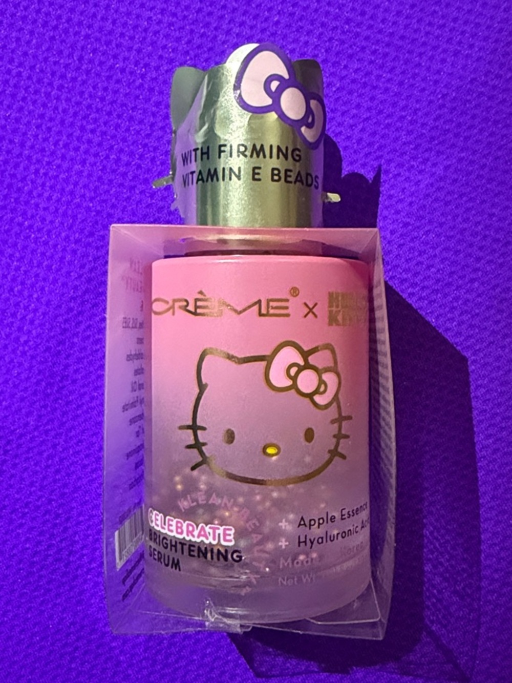Hello Kitty Pink Brightening Serum Primer with Gold Accents